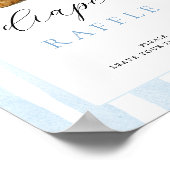 Blue Stripes Bear Baby Shower Diaper Raffle  Poster (Hoek)