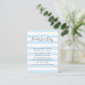 Blue Stripes Books voor Baby, baby shower Informatiekaartje (Staand voorkant)