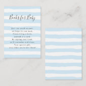 Blue Stripes Books voor Baby, baby shower Informatiekaartje (Voorkant / Achterkant)
