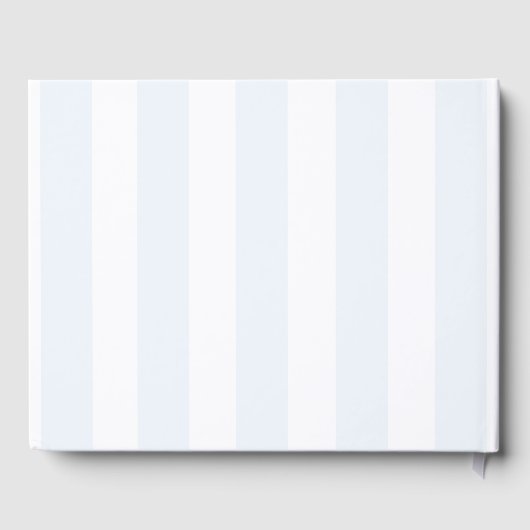 Blue Stripes Bow Crest Monogram Spring Wedding Gastenboek (Achterkant)