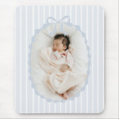 Blue Stripes Bow Frame Custom Photo Mousepad Muismat (Voorkant)