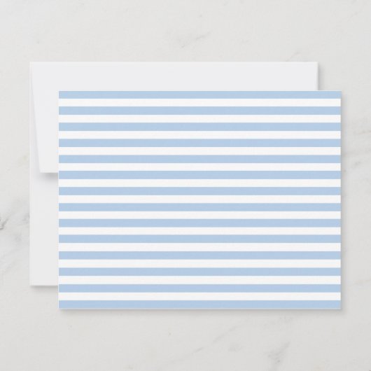 Blue Stripes briefpapier gepersonaliseerde uitnodi Kaart (Achterkant)