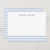 Blue Stripes briefpapier gepersonaliseerde uitnodi Kaart (Voorkant / Achterkant)