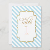 Blue Stripes Carrousel Favor Sign Kaart (Achterkant)