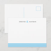 Blue Stripes Couples Personalized Statione Briefkaart (Voorkant / Achterkant)