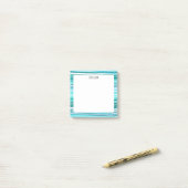 Blue Stripes CUSTOM Chic Monogram op maat Post-it® Notes (Op bureau)