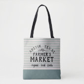 Blue Stripes Custom Farmer's Market Tote Bag (Voorkant)