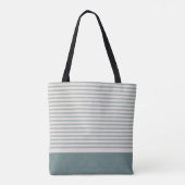 Blue Stripes Custom Farmer's Market Tote Bag (Achterkant)