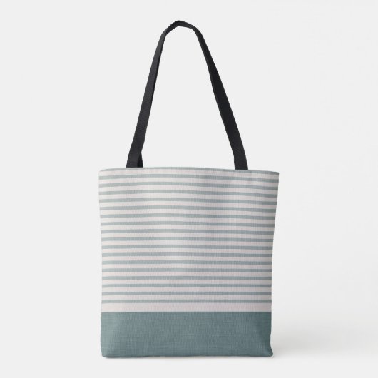 Blue Stripes Custom Farmer's Market Tote Bag (Achterkant)