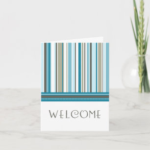Blue Stripes Employee Welcome to the Team Card Kaart