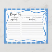 Blue Stripes en Citroenen Recept Kaart (Voorkant)