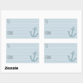 Blue Stripes Faux Glitter Anker Gift Label (Vel)