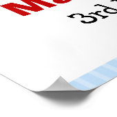 Blue Stripes Fire Truck Birthday Party Banner Poster (Hoek)