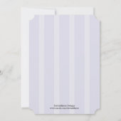 Blue Stripes Flourish Script Wedding Invitation Kaart (Achterkant)