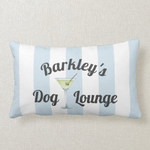 Blue Stripes Funny Personalized Dog Lounge Kussen
