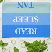 Blue Stripes Funny Words Theedoek (Gevouwen)