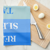 Blue Stripes Funny Words Theedoek (Quarter Fold)