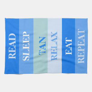 Blue Stripes Funny Words Theedoek