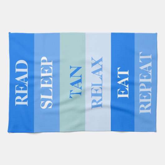 Blue Stripes Funny Words Theedoek (Horizontaal)