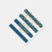 Blue Stripes Gold Confetti Happy New Year Servette Servetten (Hoek)
