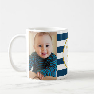 Blue Stripes Gold Foto Best Grandpa Kerstmis Koffiemok