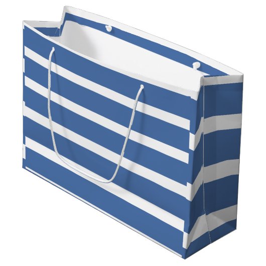 Blue Stripes  Groot Cadeauzakje (Voorkant Gekanteld)
