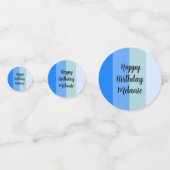 Blue Stripes Happy Birthday Confetti (Achterkanten)