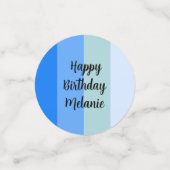 Blue Stripes Happy Birthday Confetti (Kleine voorkant)