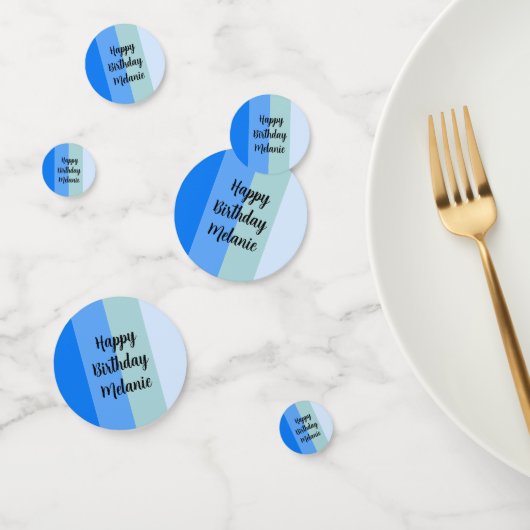 Blue Stripes Happy Birthday Confetti (Groep)