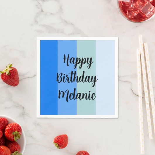 Blue Stripes Happy Birthday Servet (Insitu)