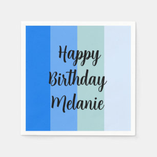 Blue Stripes Happy Birthday Servet