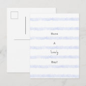 Blue Stripes Have A Lovely Day Quote Card Briefkaart (Voorkant / Achterkant)