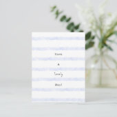 Blue Stripes Have A Lovely Day Quote Card Briefkaart (Staand voorkant)