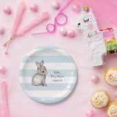 Blue Stripes Heart Bunny Party Paper Bord (Feest)