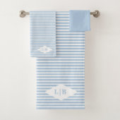 Blue Stripes Initialen Badhanddoek Set Bad Handdoek (Insitu)