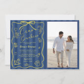 Blue Stripes Italiaanse thema Ciao Bambino Foto Kaart (Voorkant)