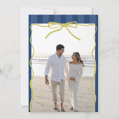 Blue Stripes Italian Ciao Baby Shower Photo   Kaart (Achterkant)