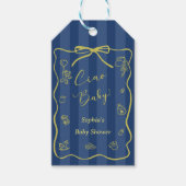 Blue Stripes Italian Themed Ciao Baby Cadeaulabel (Voorkant)