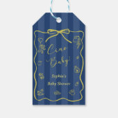 Blue Stripes Italian Themed Ciao Baby Cadeaulabel (Achterkant)