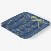 Blue Stripes Italian Themed Ciao Baby Papieren Bordje (Gebogen)