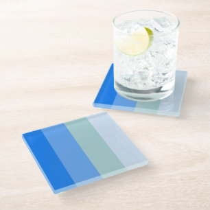 Blue Stripes Maritime Glazen Onderzetter