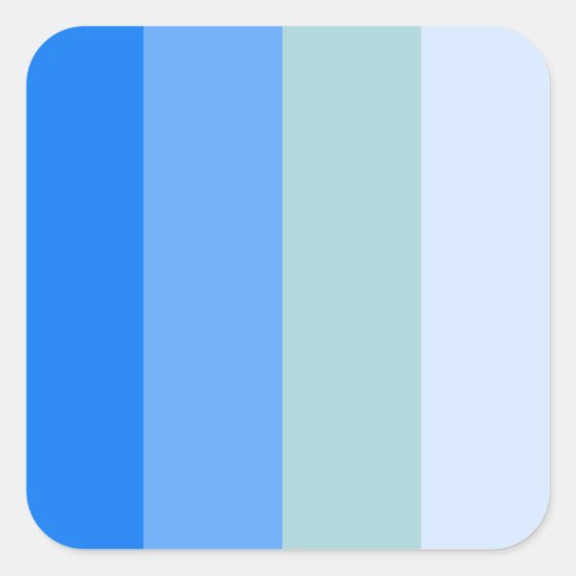 Blue Stripes Maritime Vierkante Sticker (Voorkant)