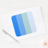 Blue Stripes Maritime Vierkante Sticker (Envelop)