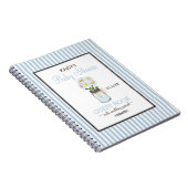 Blue Stripes Mason Jar Baby shower Guest Book | Notitieboek (Rechterzijde)