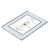 Blue Stripes Mason Jar Baby shower Guest Book | Notitieboek (Linkerzijde)
