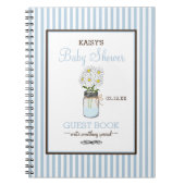 Blue Stripes Mason Jar Baby shower Guest Book | Notitieboek (Voorkant)