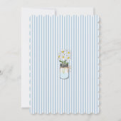 Blue Stripes met Mason Jar Baby shower Kaart (Achterkant)