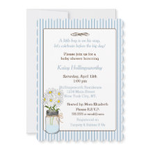 Blue Stripes met Mason Jar Baby shower