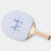 Blue Stripes Monogram Name Tafeltennisbatje (Zijkant)