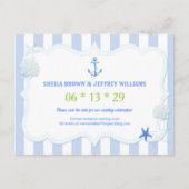 Blue Stripes Nautical Wedding Save the Date Aankondigingskaart (Voorkant)
